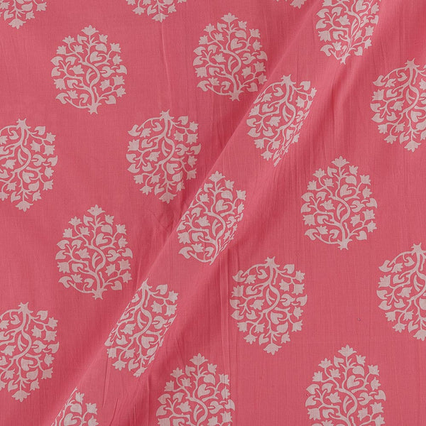 Soft Cotton Peach pink Colour Sanganeri Print 43 Inches Width Fabric