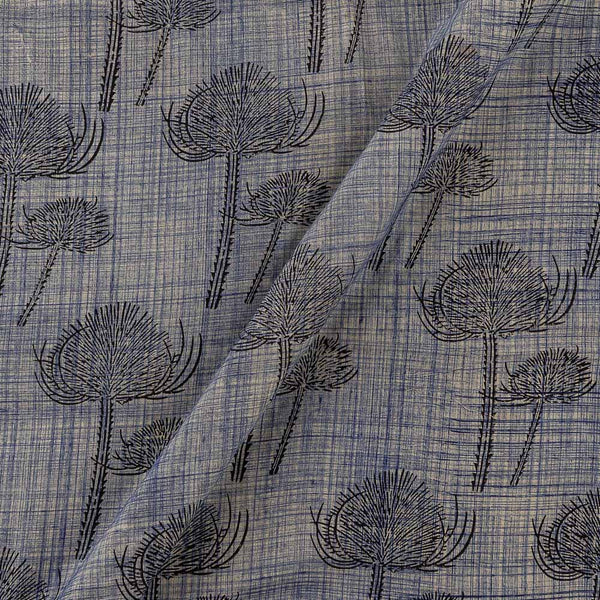 Cotton Bagru Off White Colour Brush Effect Tree Motif Hand Block Print Fabric Online 9970IY2