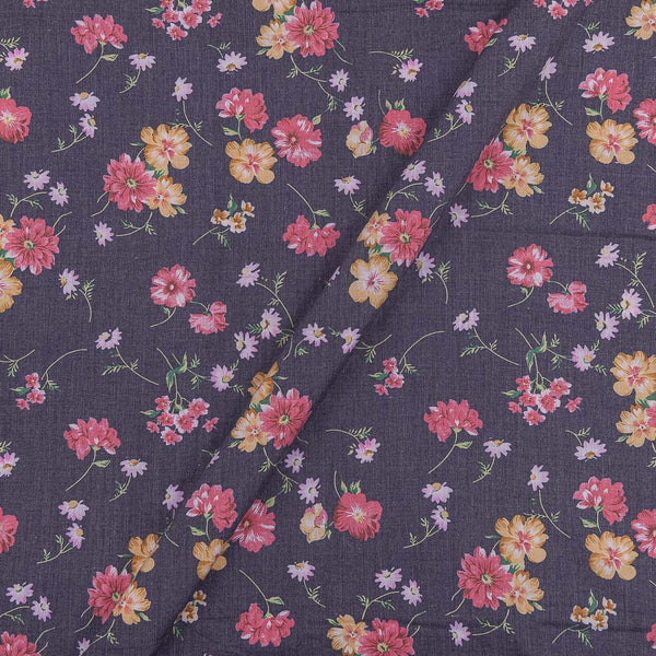 Cotton Deep Purple Colour Floral Print 43 Inches Width Fabric freeshipping - SourceItRight