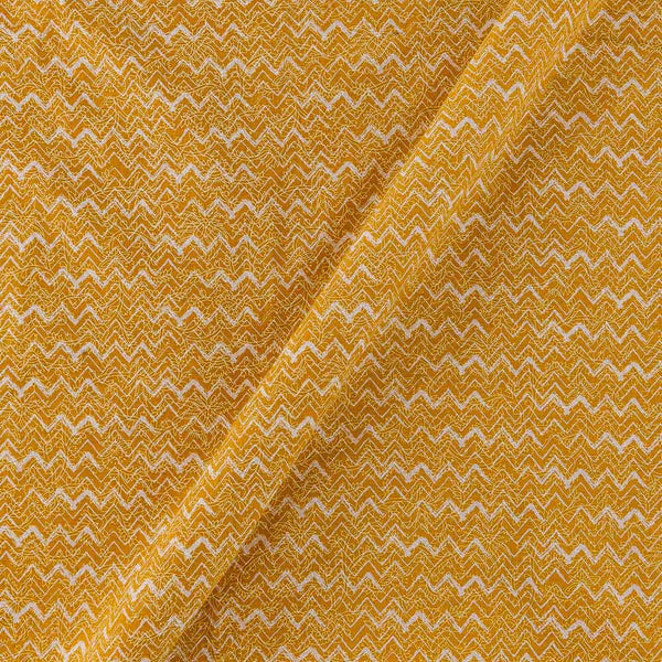 Cotton Mustard Yellow Colour Self Jaal with Chevron Print Fabric Online 9978DR5