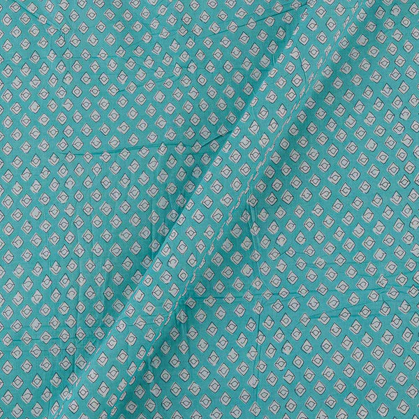 Soft Cotton Aqua Colour Butti Print Fabric Online 9978DV3