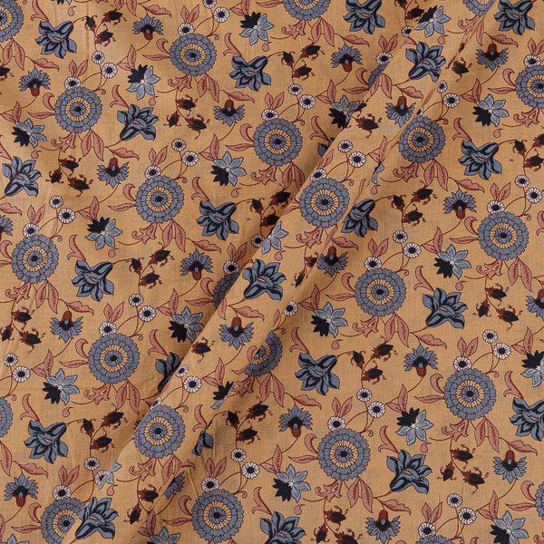 Soft Cotton Ginger Orange Colour Floral Jaal Print Fabric Online 9978EL