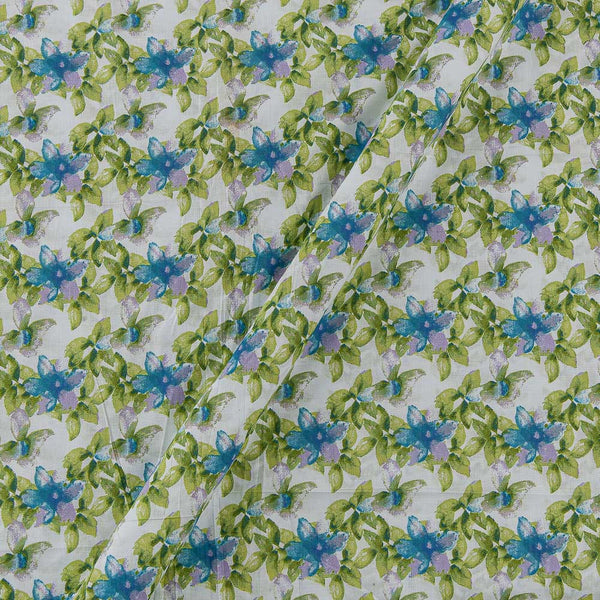 Soft Cotton White Colour Floral Print Fabric Online 9978ET1