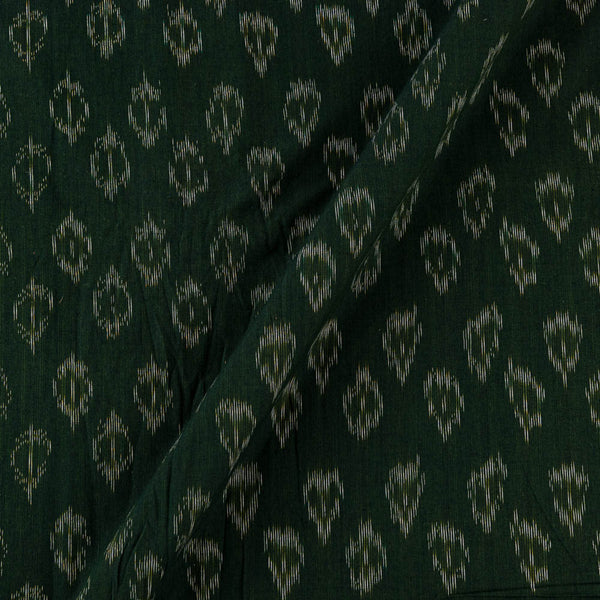 Cotton Dark Green X Black Cross Tone Azo Free Ikat Fabric Online 9979BM2