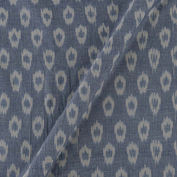 Cotton Grey X Blue Cross Tone Azo Free Ikat Fabric Online 9979BN1
