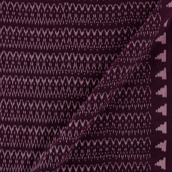 Cotton Magenta X Black Cross Tone Azo Free Ikat with One Side Plain Border Fabric Online 9979BP1