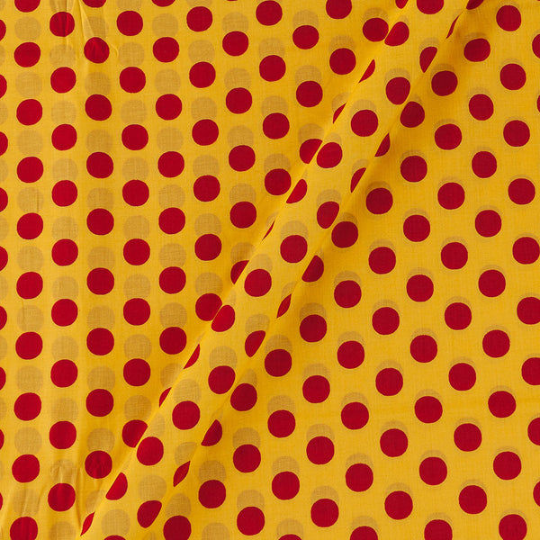 Super Fine Silklized Cotton Turmeric Yellow Colour 43 Inches Width Polka Prints Fabric freeshipping - SourceItRight