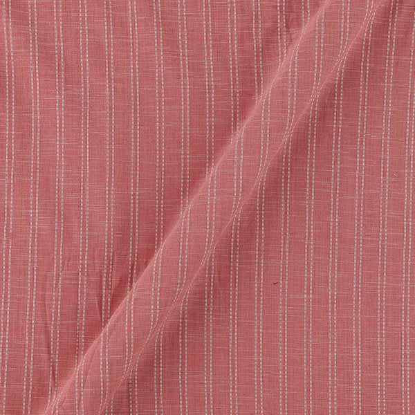 Slub Cotton Carrot Orange Colour Kantha Jacquard Stripes Washed Fabric Online 9984CJ3