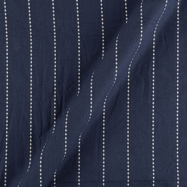 Buy Cotton Steel Grey Colour Kantha Pattern Jacquard Stripes Washed Fabric Online 9984DM2