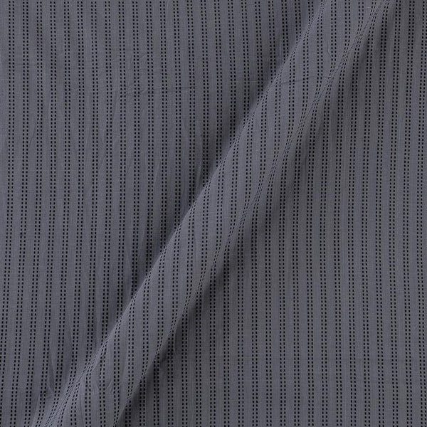 Cotton Jacquard Grey Colour Kantha Stripes Washed Fabric Online 9984DO6