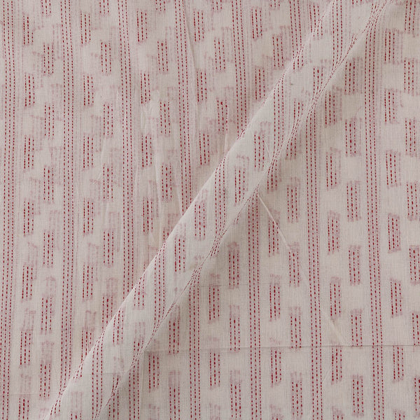 Cotton Jacquard White Colour Kantha Stripes Washed Fabric Online 9984DP2
