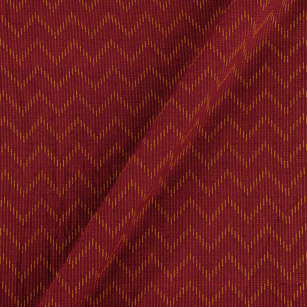 Buy Cotton Jacquard Red Colour Kantha Chevron Washed Fabric Online 9984DR7