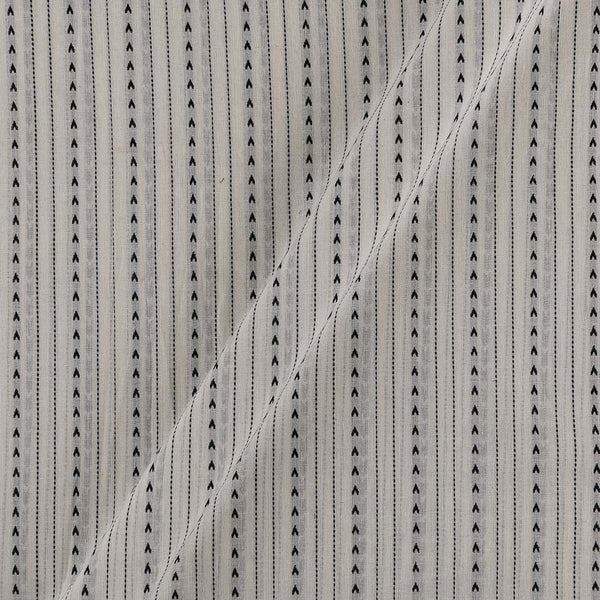 Buy Cotton Jacquard White Colour Kantha Stripes Washed Fabric Online 9984DS7