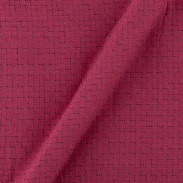 Cotton Jacquard Crimson Pink Colour Kantha Washed Fabric Online 9984DT1