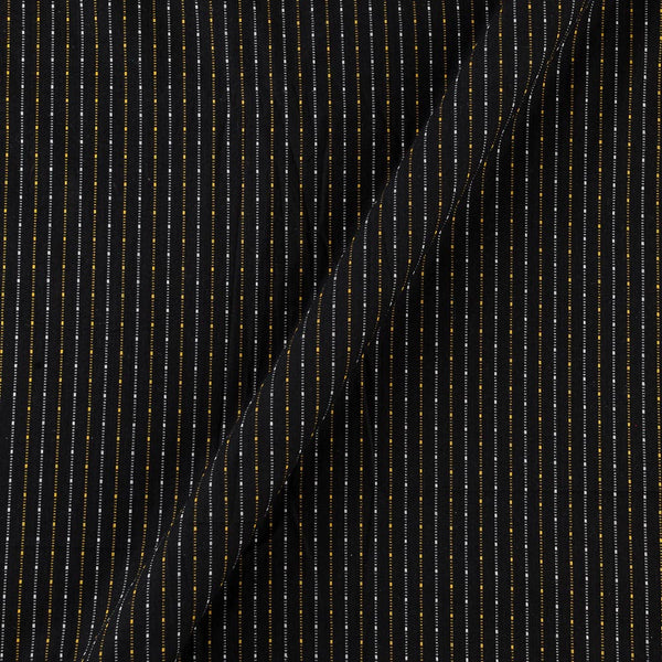 Cotton Jacquard Black Colour Kantha Stripes Washed Fabric Online 9984DX2