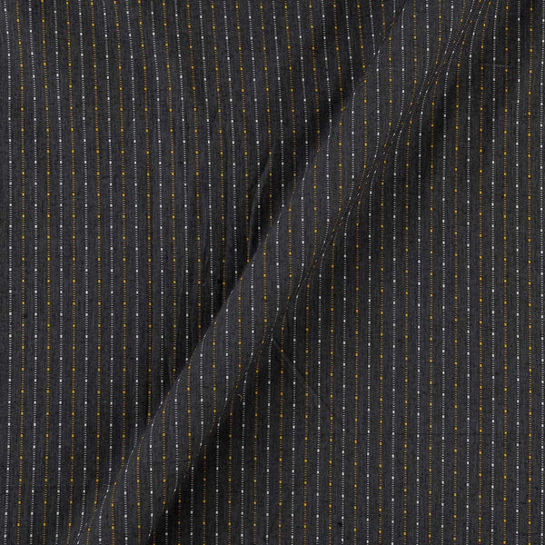 Cotton Jacquard Grey X Black Cross Tone Kantha Stripes Washed Fabric Online 9984DX4