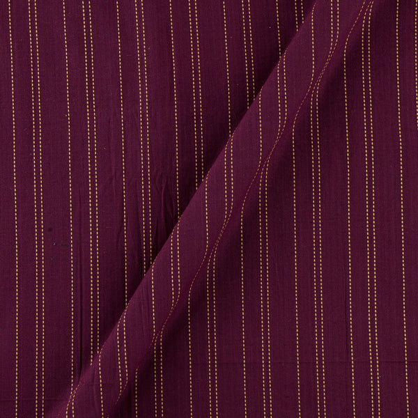 Cotton Jacquard Magenta Colour Kantha Stripes Washed Fabric Online 9984DY6