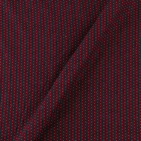 Buy Cotton Maroon  X Black Colour Jacquard Kantha Stripes Fabric Online 9984EA4