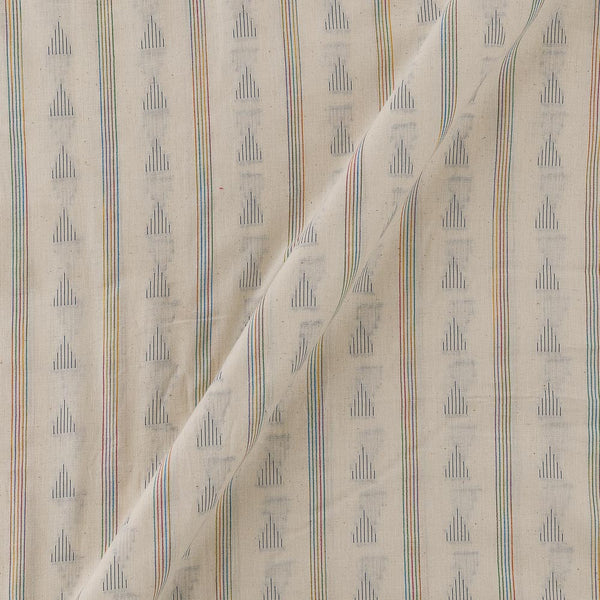 Jacquard Butta with Stripes Off White Colour Dobby Cotton Fabric Online 9984ED