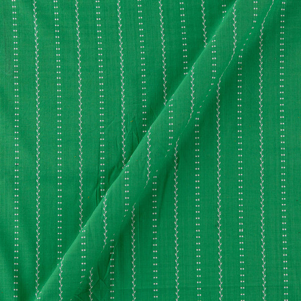 Cotton All Over Jacquard Border Leave Green Colour Fabric Online 9984EJ2