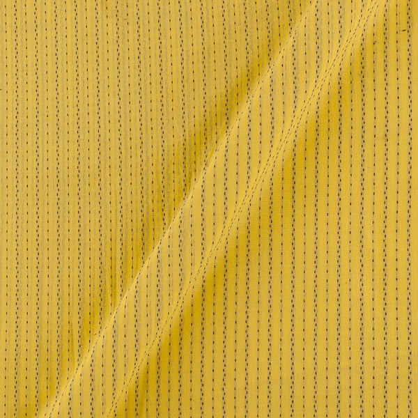 Buy Cotton Kantha Jacquard Stripes Turmeric Yellow Colour Fabric Online 9984EN1