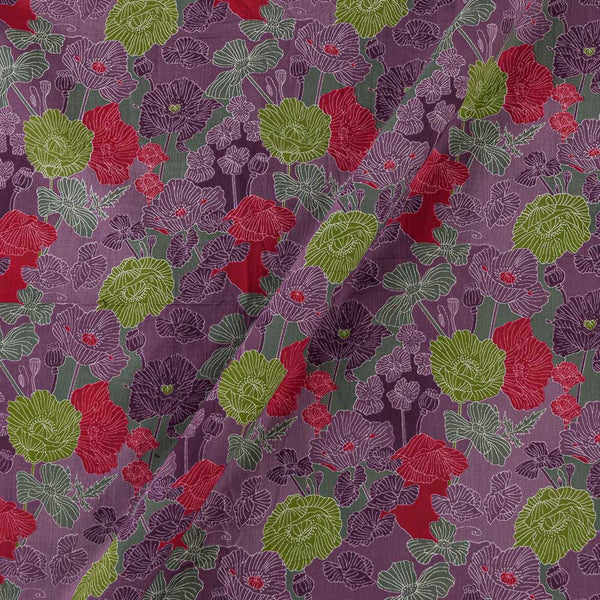 Soft Cotton Purple Rose Colour Floral Jaal Print Fabric Online 9992DO1