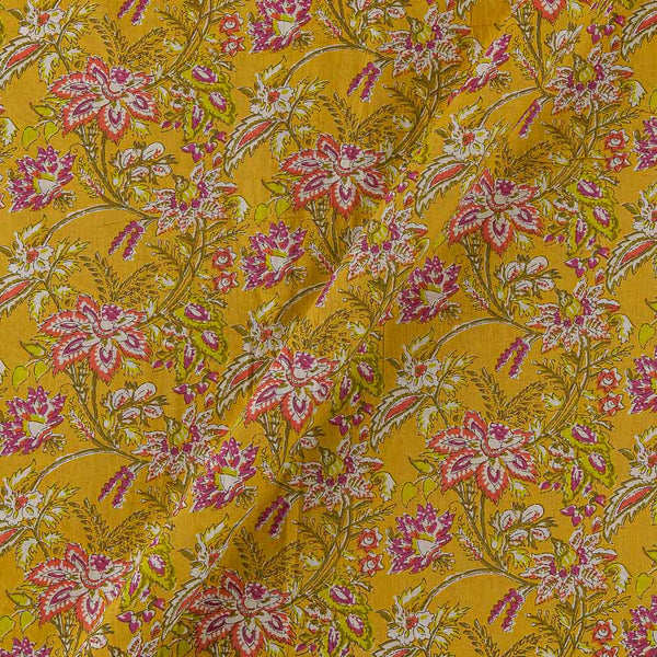 Soft Cotton Mustard Orange Colour Jaal Print Fabric Online 9992DX