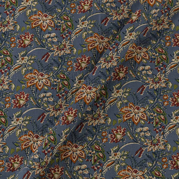 Cotton Grey Blue Colour Jaal Print 42 Inches Width Fabric cut of 0.40 Meter
