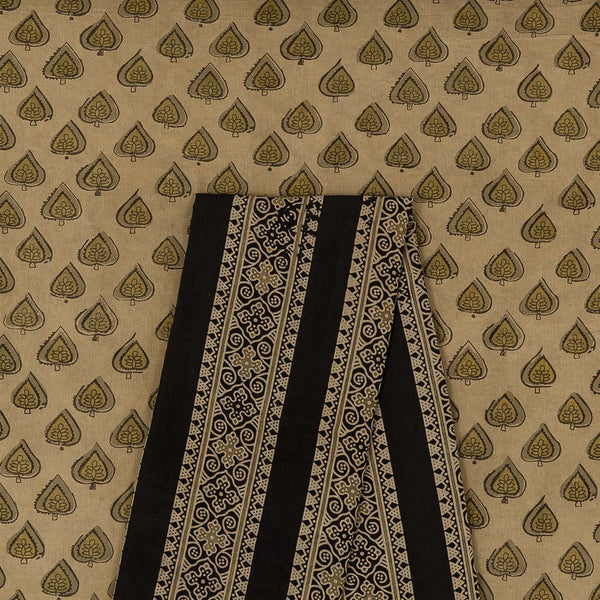Two Pc Set Of Cotton Vanaspati [Natural Dye] Block Printed Fabric & Ajrakh Cotton Natural Dye Block Printed Fabric
