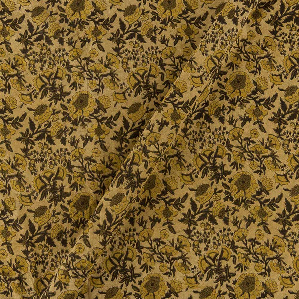 Cotton Vanaspati [Natural Dye] Olive Colour Jaal Hand Block Print Fabric Online 9994EC