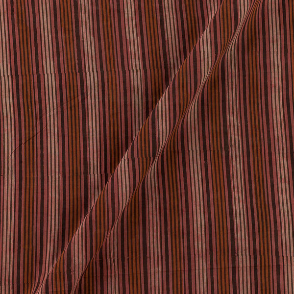 Cotton Vanaspati [Natural Dye] Pink Lemonade Colour Stripes Hand Block Print Fabric Online 9994FP2