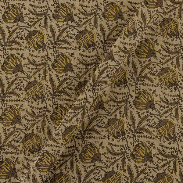 Cotton Vanaspati [Natural Dye] Beige Colour Jaal Hand Block Print 43 Inches Width Fabric