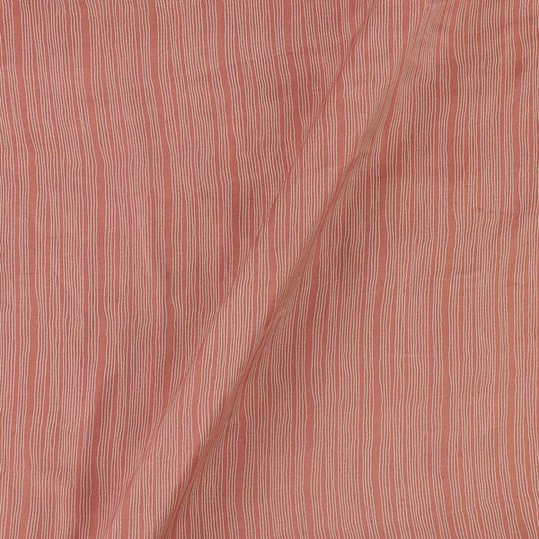 Premium Modal Satin Burnt Coral Colour Stripes Print Fabric Online 9995O2