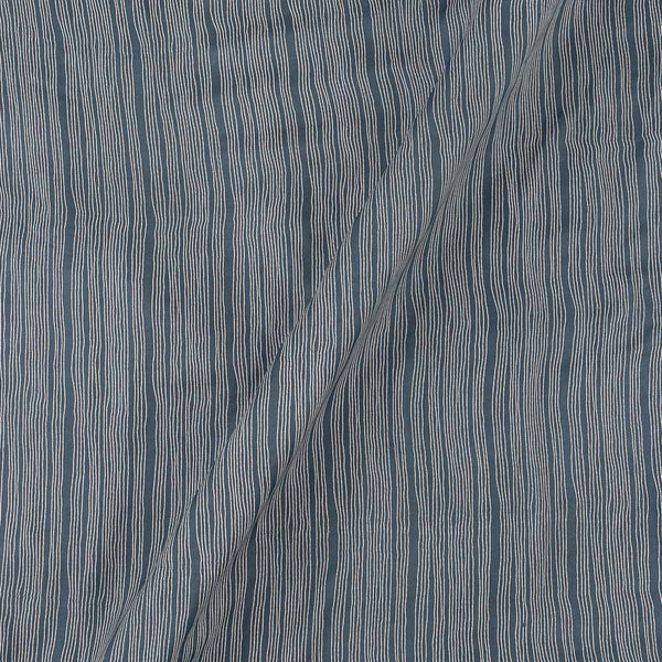 Premium Modal Satin Steel Grey Colour Stripes Print Fabric Online 9995O4