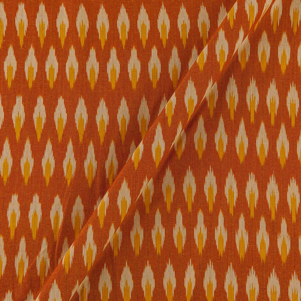 Cotton Ikat Brick Orange Colour Washed Fabric Online D9150D14