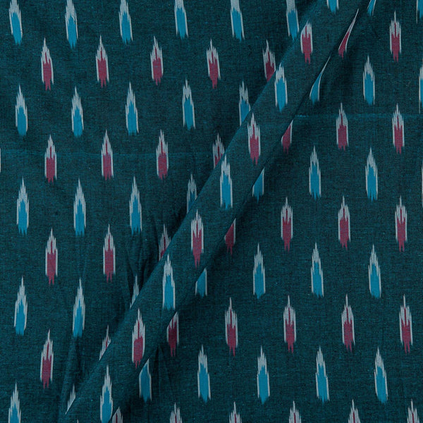 Cotton Ikat Teal Colour Washed Fabric Online D9150D6
