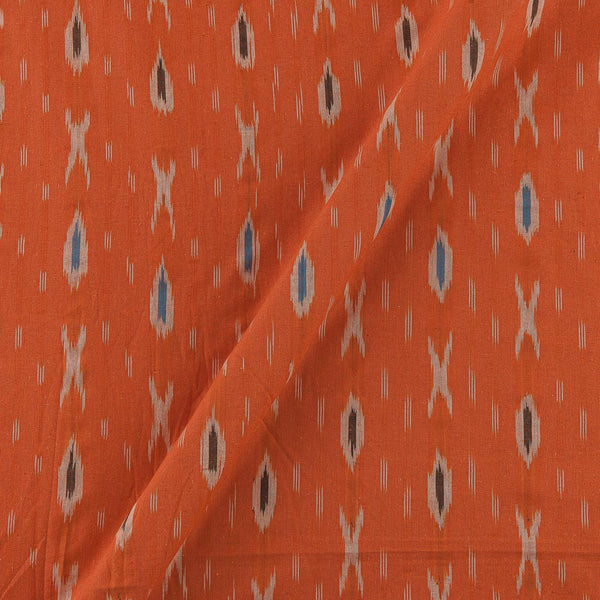 Cotton Ikat Fanta Orange Colour Washed Fabric Online D9150I6