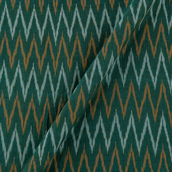 Cotton Ikat Teal Green Colour Washed Fabric Online D9150N13