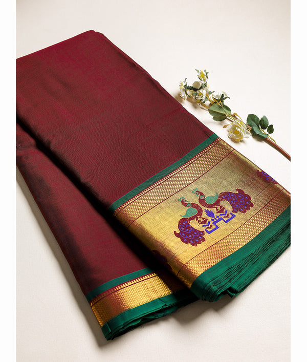 Handloom Cotton Narayanpet Zari Border Fabric