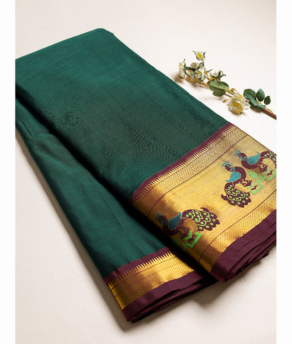 Handloom Cotton Narayanpet Zari Border Fabric