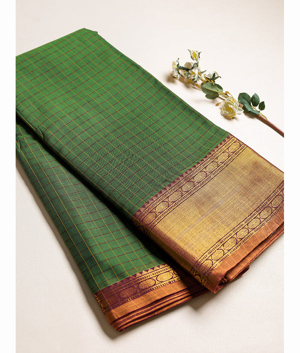 Handloom Cotton Narayanpet Zari Border Fabric