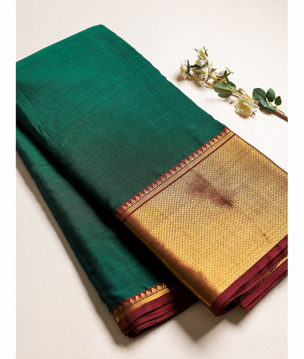 Handloom Cotton Narayanpet Zari Border Fabric