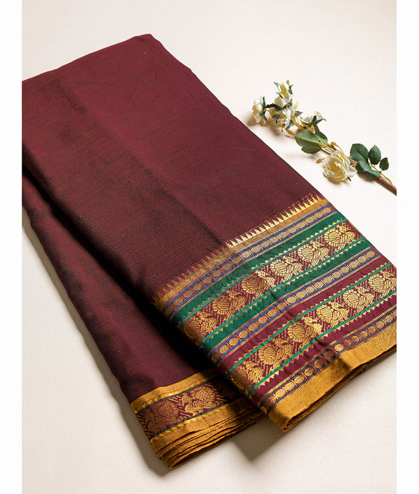 Handloom Cotton Narayanpet Zari Border Fabric