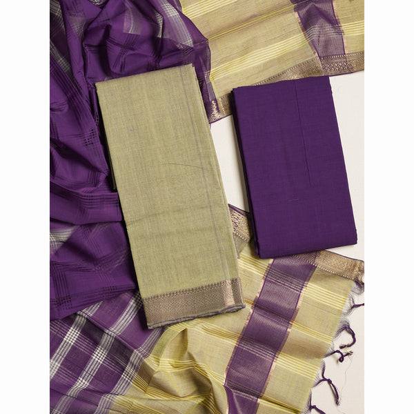 Pure Handloom Cotton Mangalgiri Suit Set