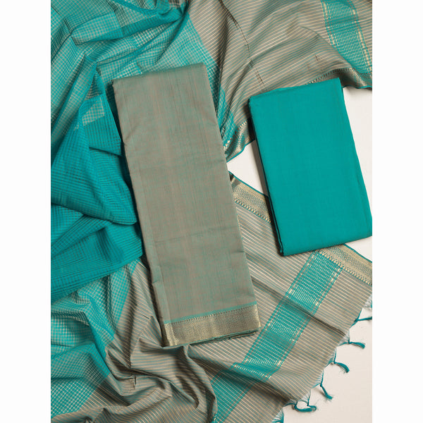 Pure Handloom Cotton Mangalgiri Suit Set