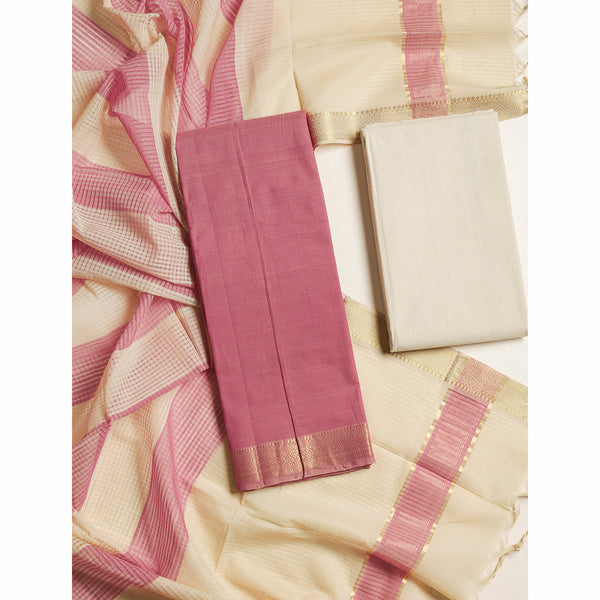 Pure Handloom Cotton Mangalgiri Suit Set