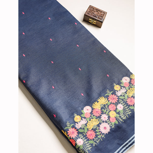 DENIM EMBROIDERED FABRIC