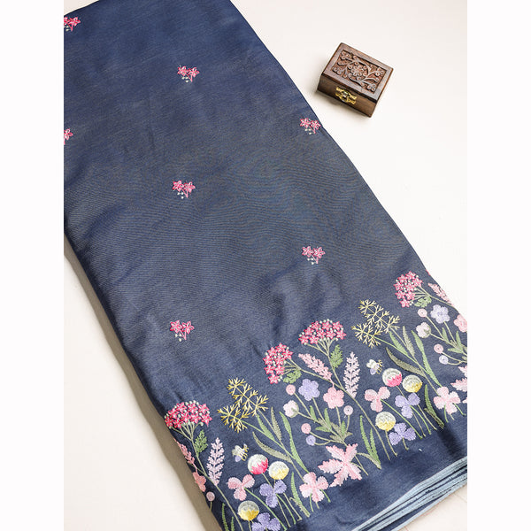 DENIM EMBROIDERED FABRIC