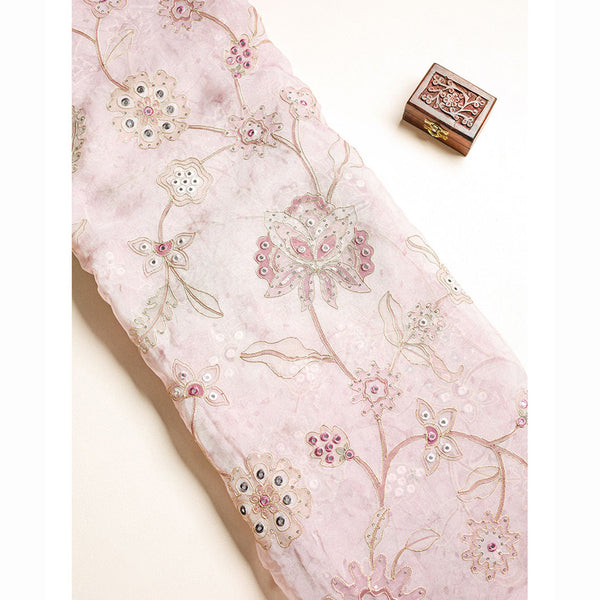 ORGANZA SILK EMBROIDERED FABRIC