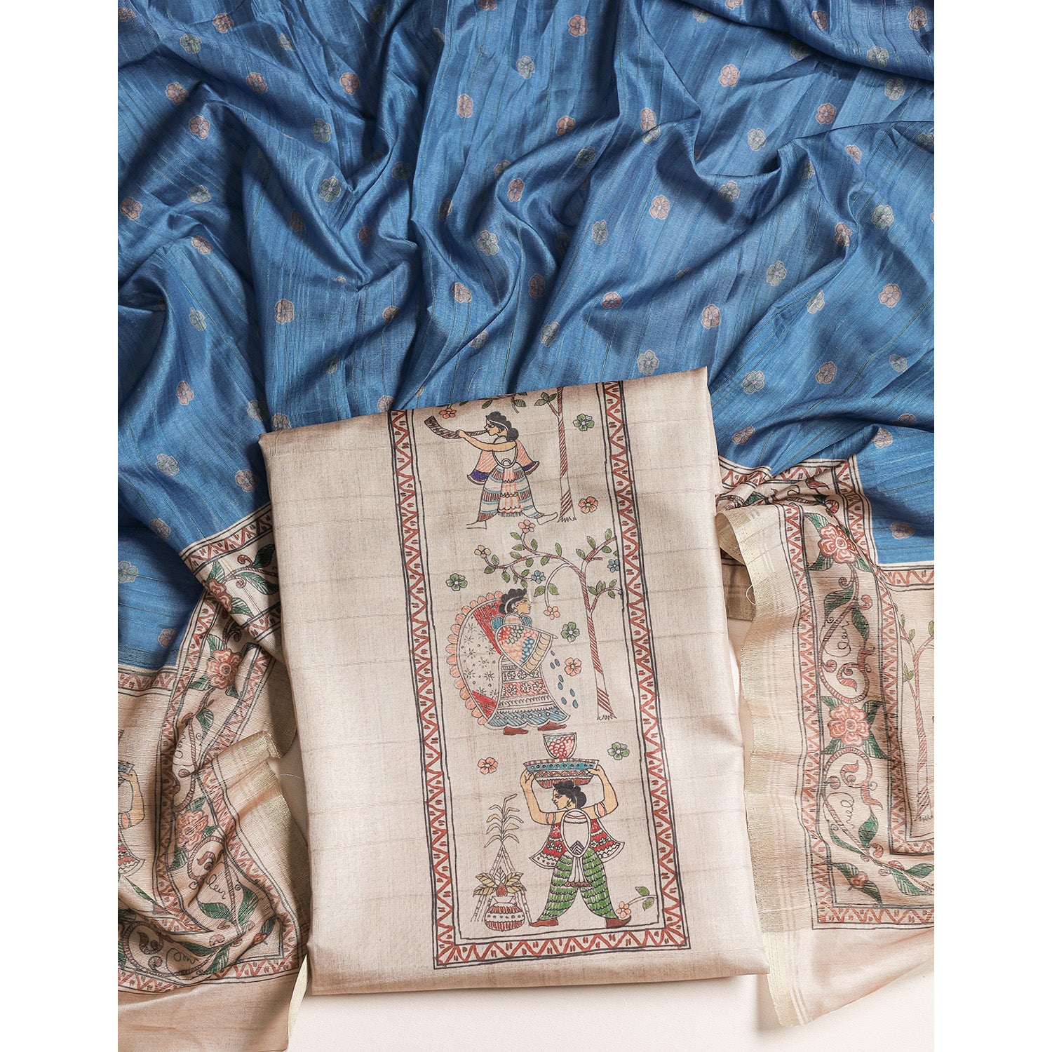 SEMI TUSSAR 2 PIECE SUIT SET